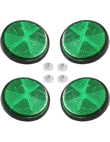 4 Reflectores Redondos Verdes Unlorspy 58mm Montaje Tornillo
