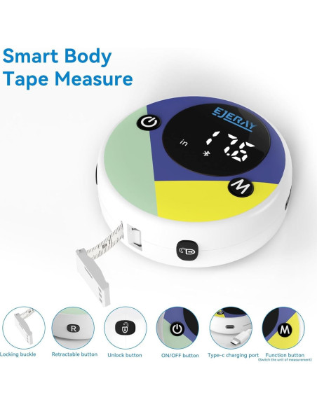 Cinta Métrica Digital EJEJAY 150cm con App Bluetooth