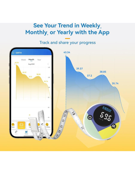 Cinta Métrica Digital EJEJAY 150cm con App Bluetooth