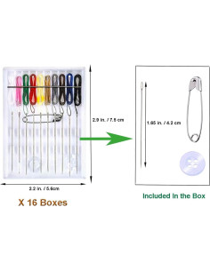 Kit de Costura Rápido Y-Axis 16 Cajas con Agujas Pre-Enhebradas 2