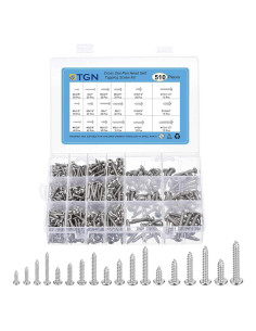 Kit de Tornillos Autoperforantes de Acero Inoxidable 304 - 510 Pcs