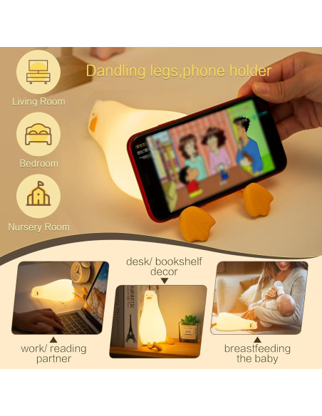 Lámpara Nocturna de Pato Acostado YR YRHH-PET Recargable
