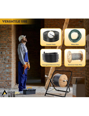 Carro de Cable AdirPro 100 Lb Negro - Soporte de Alambre 50.8 cm