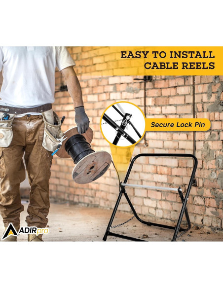 Carro de Cable AdirPro 100 Lb Negro - Soporte de Alambre 50.8 cm