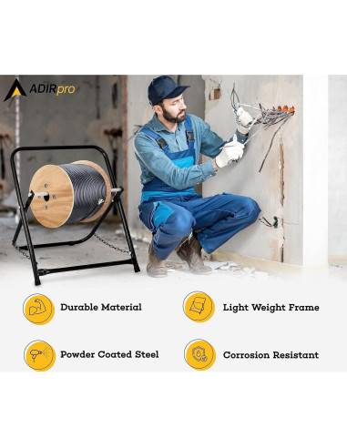 Carro de Cable AdirPro 100 Lb Negro - Soporte de Alambre 50.8 cm