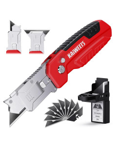 Cuchillo Utilitario 2-en-1 KAIWEETS Rojo con 13 Cuchillas SK2