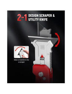 Cuchillo Utilitario 2-en-1 KAIWEETS Rojo con 13 Cuchillas SK2 2