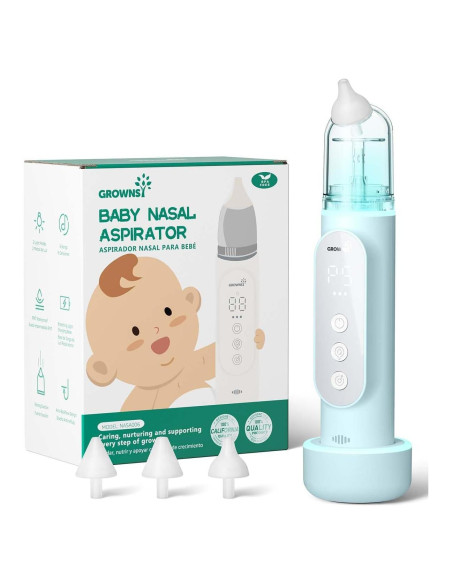 Aspirador Nasal Eléctrico GROWNSY para Bebés IPX7 Azul