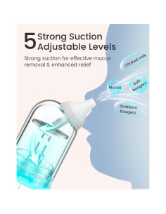 Aspirador Nasal Eléctrico GROWNSY para Bebés IPX7 Azul 2