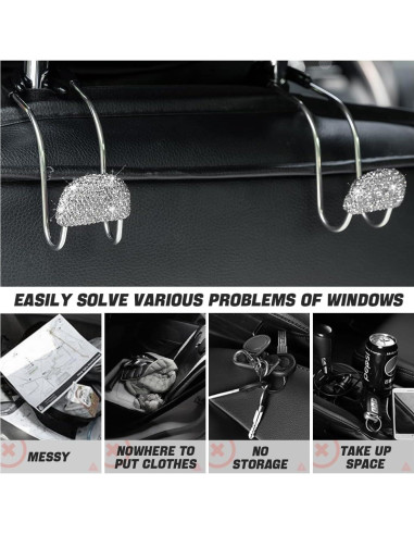 Gancho para Reposacabezas AUCELI 2 Pack Blanco Organizador