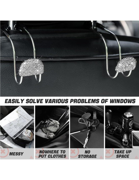 Gancho para Reposacabezas AUCELI 2 Pack Blanco Organizador