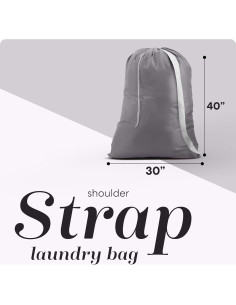 Bolsa de lavandería Handy 76x102 cm Nylon Gris con correa 2