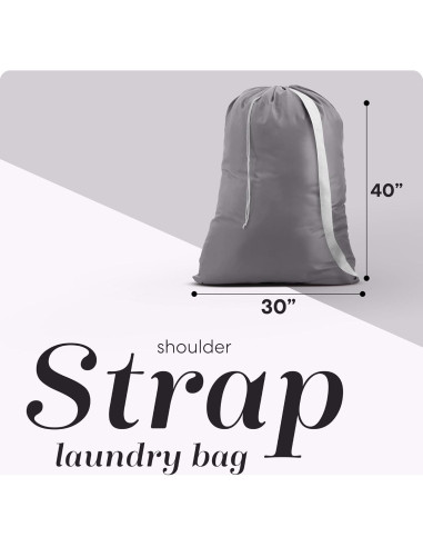 Bolsa de lavandería Handy 76x102 cm Nylon Gris con correa