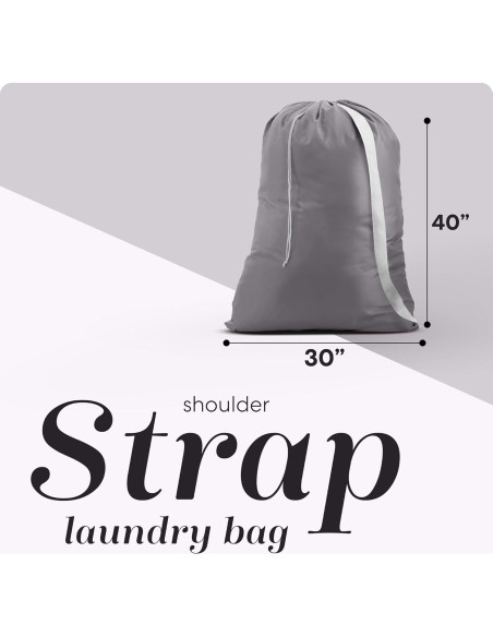 Bolsa de lavandería Handy 76x102 cm Nylon Gris con correa