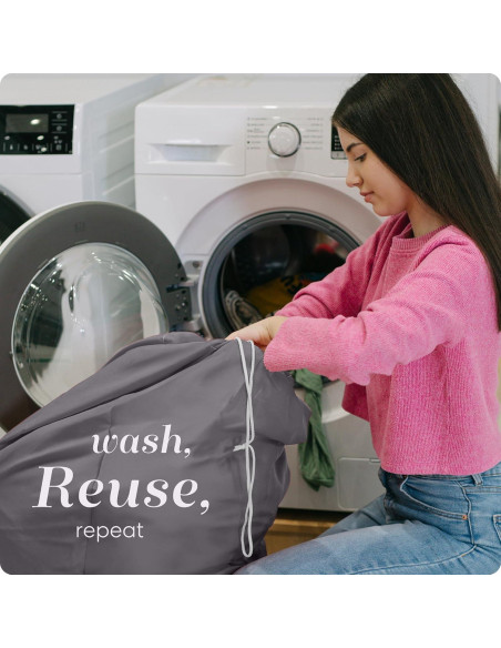 Bolsa de lavandería Handy 76x102 cm Nylon Gris con correa