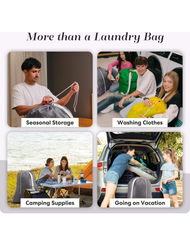 Bolsa de lavandería Handy 76x102 cm Nylon Gris con correa