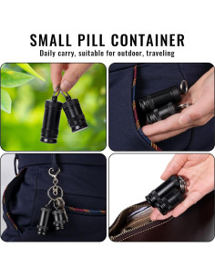 Porta píldoras llavero SOBAHIDO metálico impermeable 6.5x4.6cm 2