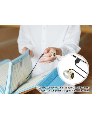 Contador de Anillo Inteligente Anlising Tasbih 18MM Blanco