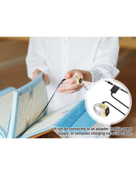 Contador de Anillo Inteligente Anlising Tasbih 18MM Blanco