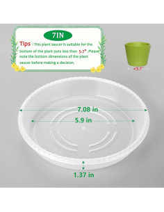 Paquete de 8 bandejas de goteo FHWTY 17.78 cm transparentes 2