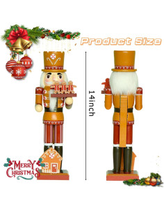 Figuras de Cascanueces de Madera 35.56 cm Jengibre A 2