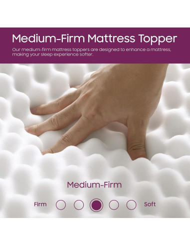 Topper de Espuma Convoluta Mayton 1 Pulgada Queen Transpirable