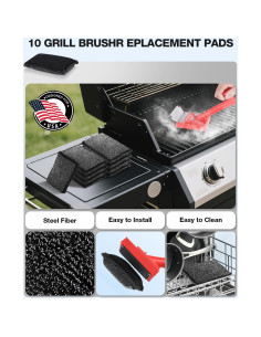 Cepillo de Parrilla Bagrox con 10 Cabezas de Repuesto y Raspador 2