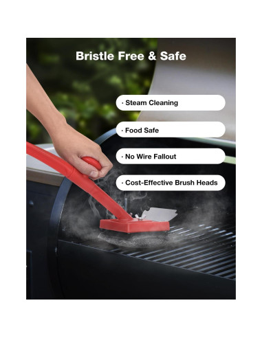 Cepillo de Parrilla Bagrox con 10 Cabezas de Repuesto y Raspador