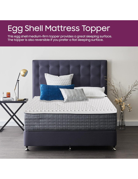 Topper de Espuma Convoluta Mayton 1 Pulgada Queen Transpirable