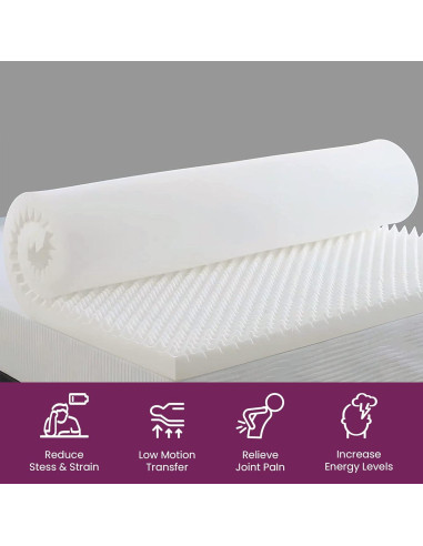 Topper de Espuma Convoluta Mayton 1 Pulgada Queen Transpirable