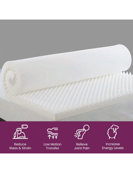 Topper de Espuma Convoluta Mayton 1 Pulgada Queen Transpirable