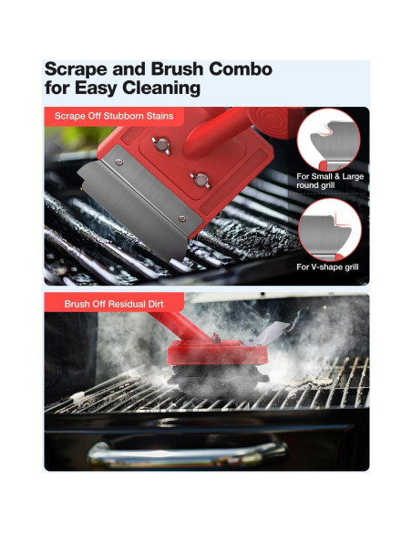 Cepillo de Parrilla Bagrox con 10 Cabezas de Repuesto y Raspador