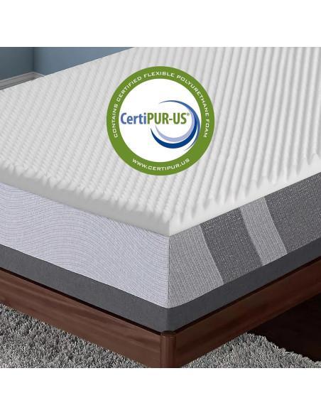 Topper de Espuma Convoluta Mayton 1 Pulgada Queen Transpirable