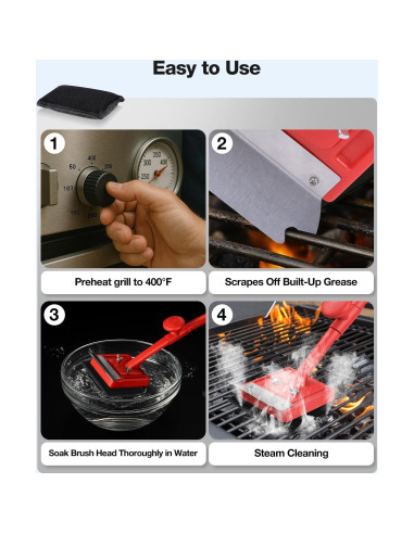 Cepillo de Parrilla Bagrox con 10 Cabezas de Repuesto y Raspador