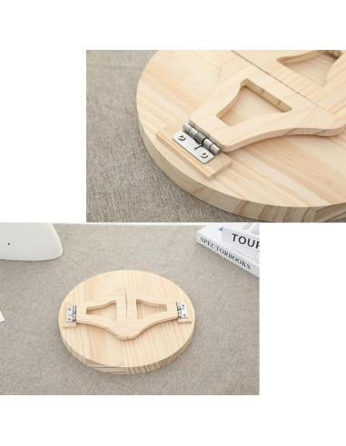 Bandeja de Brazo de Sofá Redonda LSLANSOON 25 cm Madera Natural