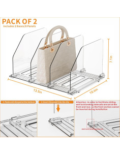 Organizador de Bolsos Yieach Acrílico Ajustable 2 Piezas 2