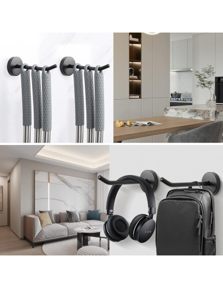 Ganchos de abrigo NearMoon 10.16 cm acero inoxidable negro mate