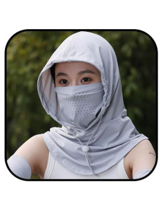 Balaclava de Verano UV Transpirable Gris Claro para Ciclismo