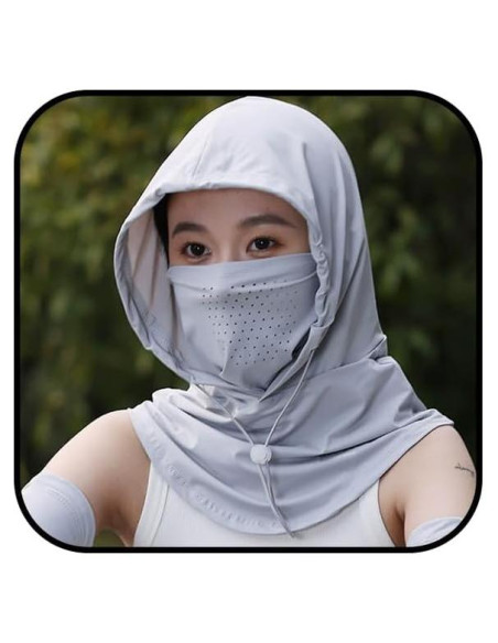 Balaclava de Verano UV Transpirable Gris Claro para Ciclismo