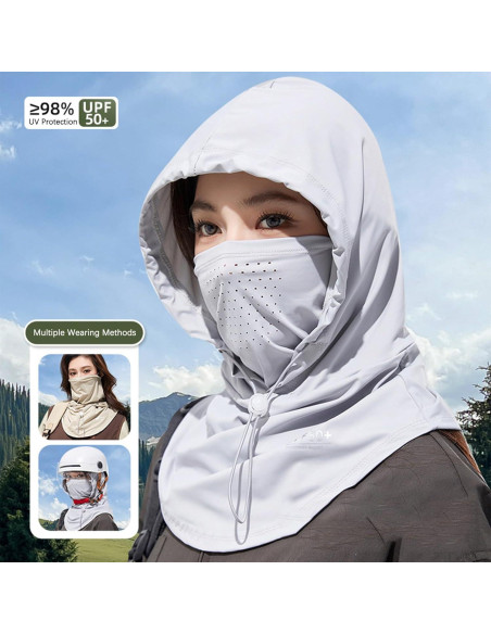 Balaclava de Verano UV Transpirable Gris Claro para Ciclismo