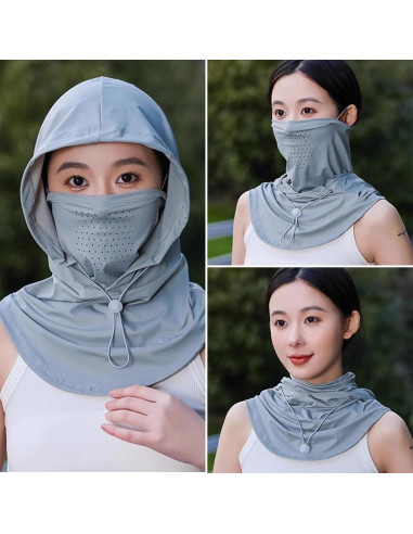 Balaclava de Verano UV Transpirable Gris Claro para Ciclismo