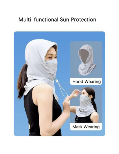 Balaclava de Verano UV Transpirable Gris Claro para Ciclismo