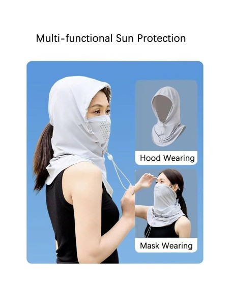 Balaclava de Verano UV Transpirable Gris Claro para Ciclismo