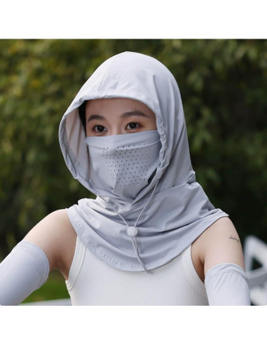 Balaclava de Verano UV Transpirable Gris Claro para Ciclismo