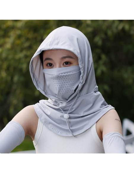 Balaclava de Verano UV Transpirable Gris Claro para Ciclismo