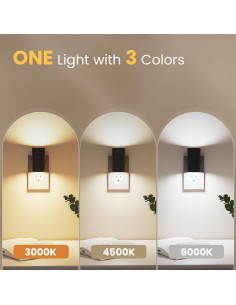 Luz Nocturna LED VOLISUN Regulable con Sensor, 4 Paquete Negro 2