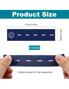 Extensores de Botones Elásticos 8PCS para Pantalones - Ajuste Universal 2