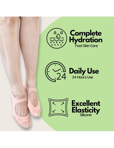 Calcetines Hidratantes FOOTINSOLE.COM - Tratamiento Spa para Pies Suaves (Pequeño, 1 Par)