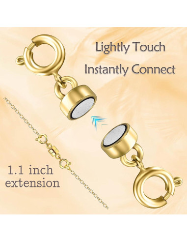 Cierres Magnéticos Dobles Qulltk 14K Oro y Plata 4 Pcs
