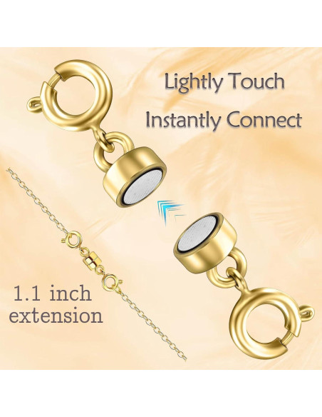 Cierres Magnéticos Dobles Qulltk 14K Oro y Plata 4 Pcs